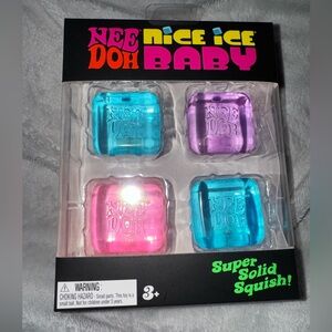Needoh nice ice baby Super Solid Squish! 4-Pack Kids Toy - Pink, Blue, Purple